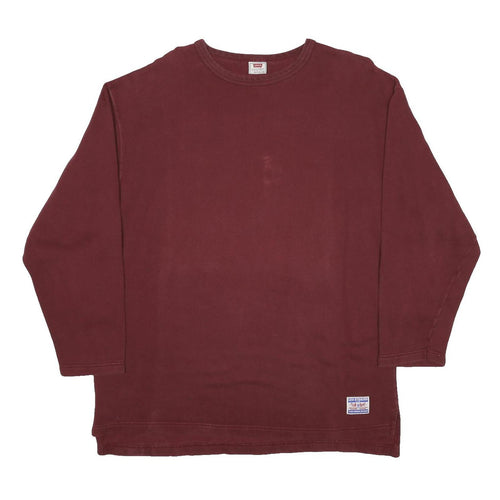 LEVI'S Womens Maroon Cotton Blend Crew Neck M Casual Pullover Sweatshirt