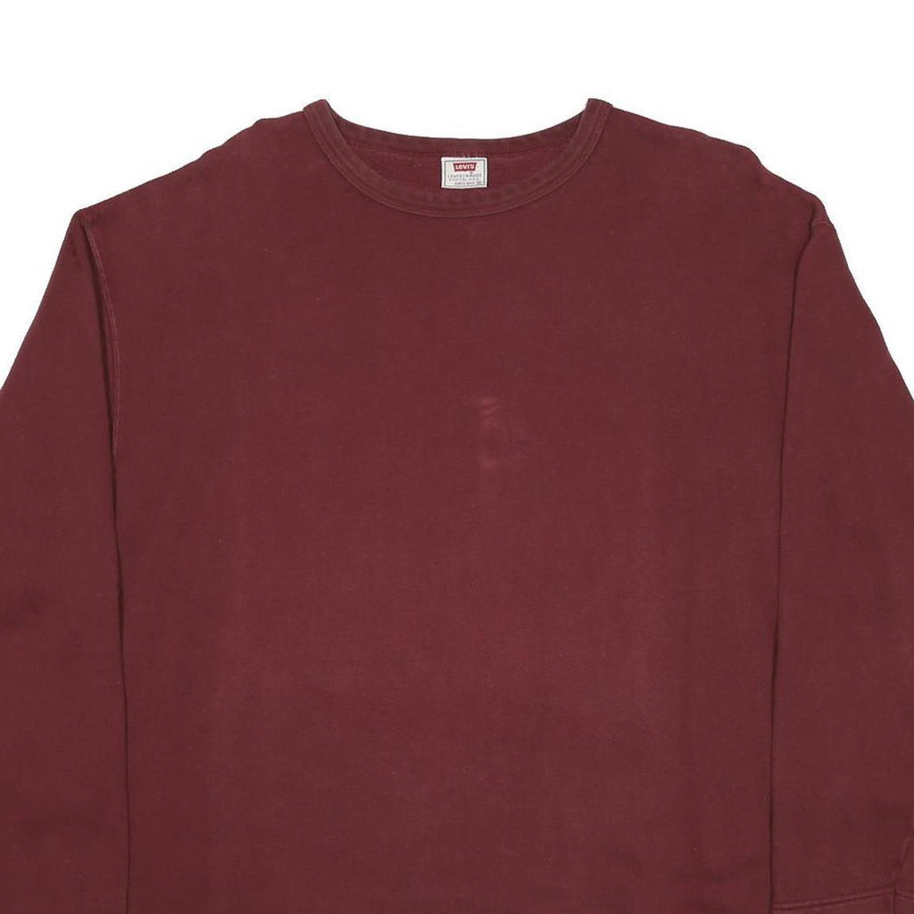 LEVI'S Womens Maroon Cotton Blend Crew Neck M Casual Pullover Sweatshirt