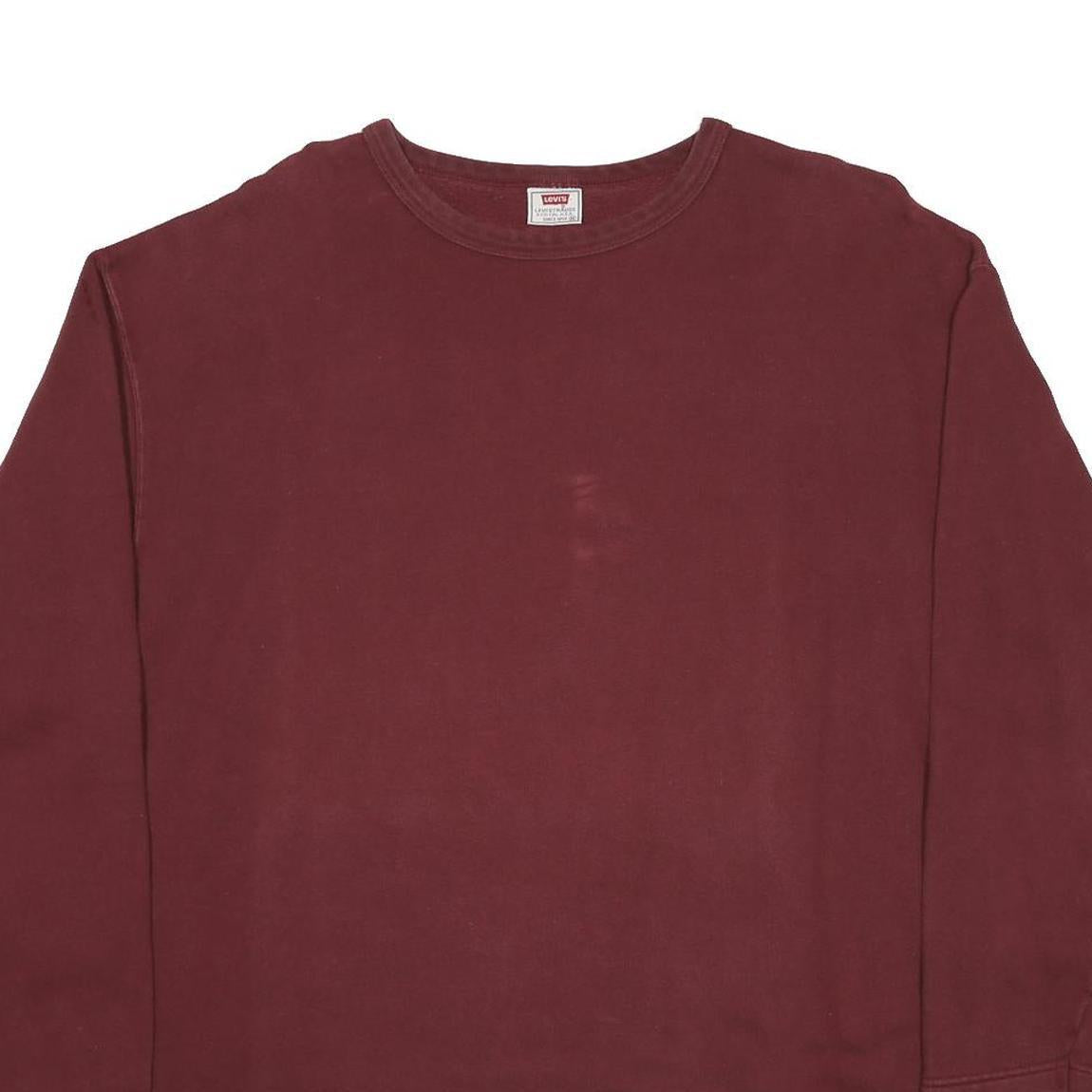 LEVI'S Womens Maroon Cotton Blend Crew Neck M Casual Pullover Sweatshirt