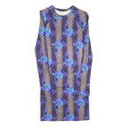 CHRISTOPHER KANE Womens Purple Floral Cotton Blend Bodycon Dress Long Sleeve S