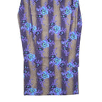 CHRISTOPHER KANE Womens Purple Floral Cotton Blend Bodycon Dress Long Sleeve S