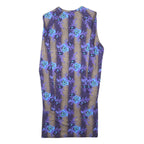 CHRISTOPHER KANE Womens Purple Floral Cotton Blend Bodycon Dress Long Sleeve S