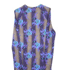 CHRISTOPHER KANE Womens Purple Floral Cotton Blend Bodycon Dress Long Sleeve S