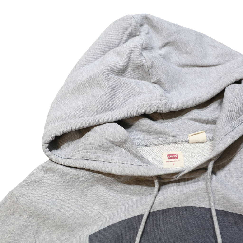 LEVI'S Womens Grey Cotton Blend Pullover Hoodie S Logo Sweatshirt
