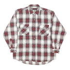 FIELD & STREAM Mens Red & White Check Cotton Shirt M Long Sleeve Button Pockets