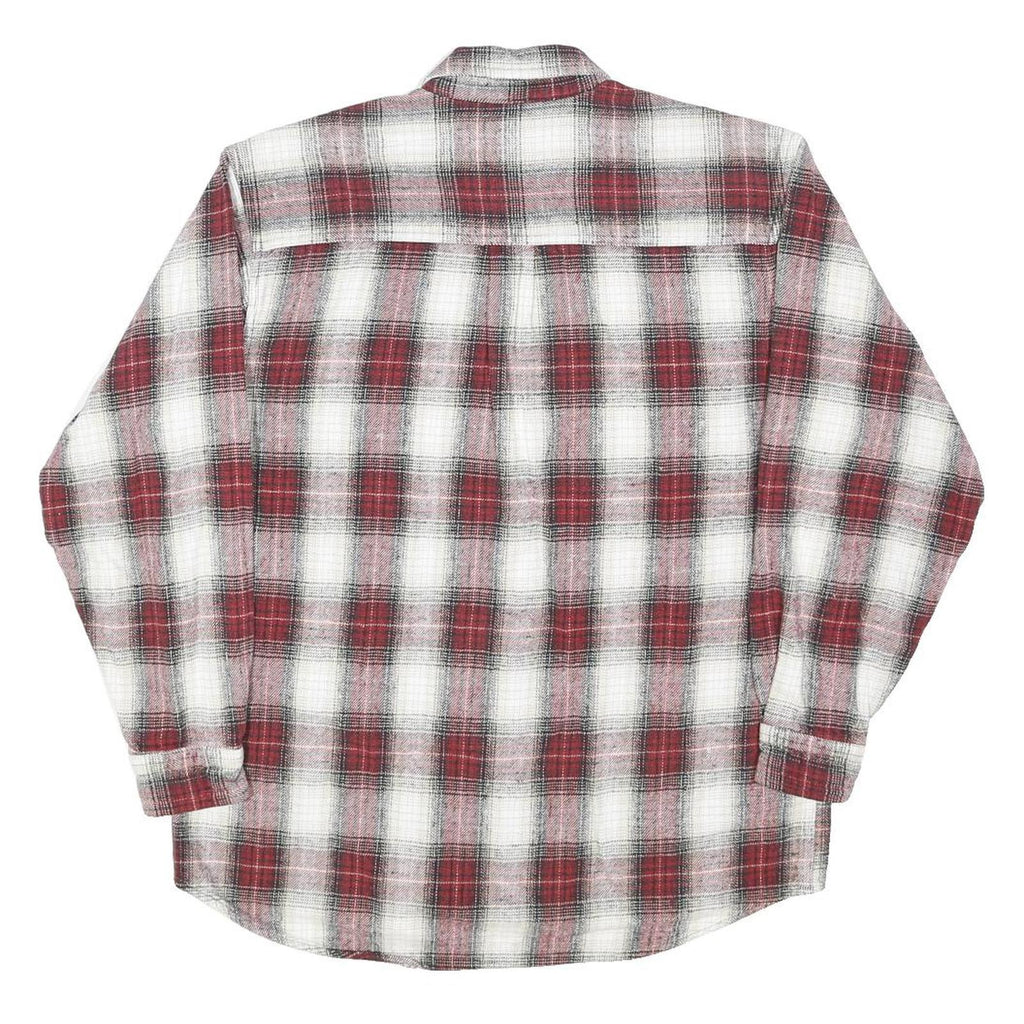 FIELD & STREAM Mens Red & White Check Cotton Shirt M Long Sleeve Button Pockets