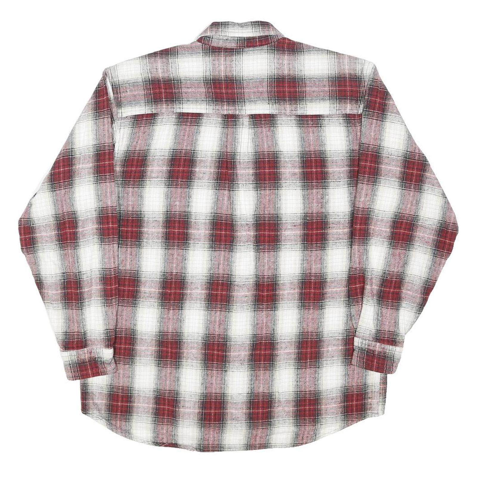 FIELD & STREAM Mens Red & White Check Cotton Shirt M Long Sleeve Button Pockets