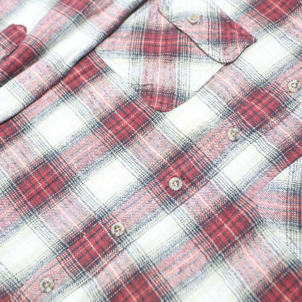 FIELD & STREAM Mens Red & White Check Cotton Shirt M Long Sleeve Button Pockets
