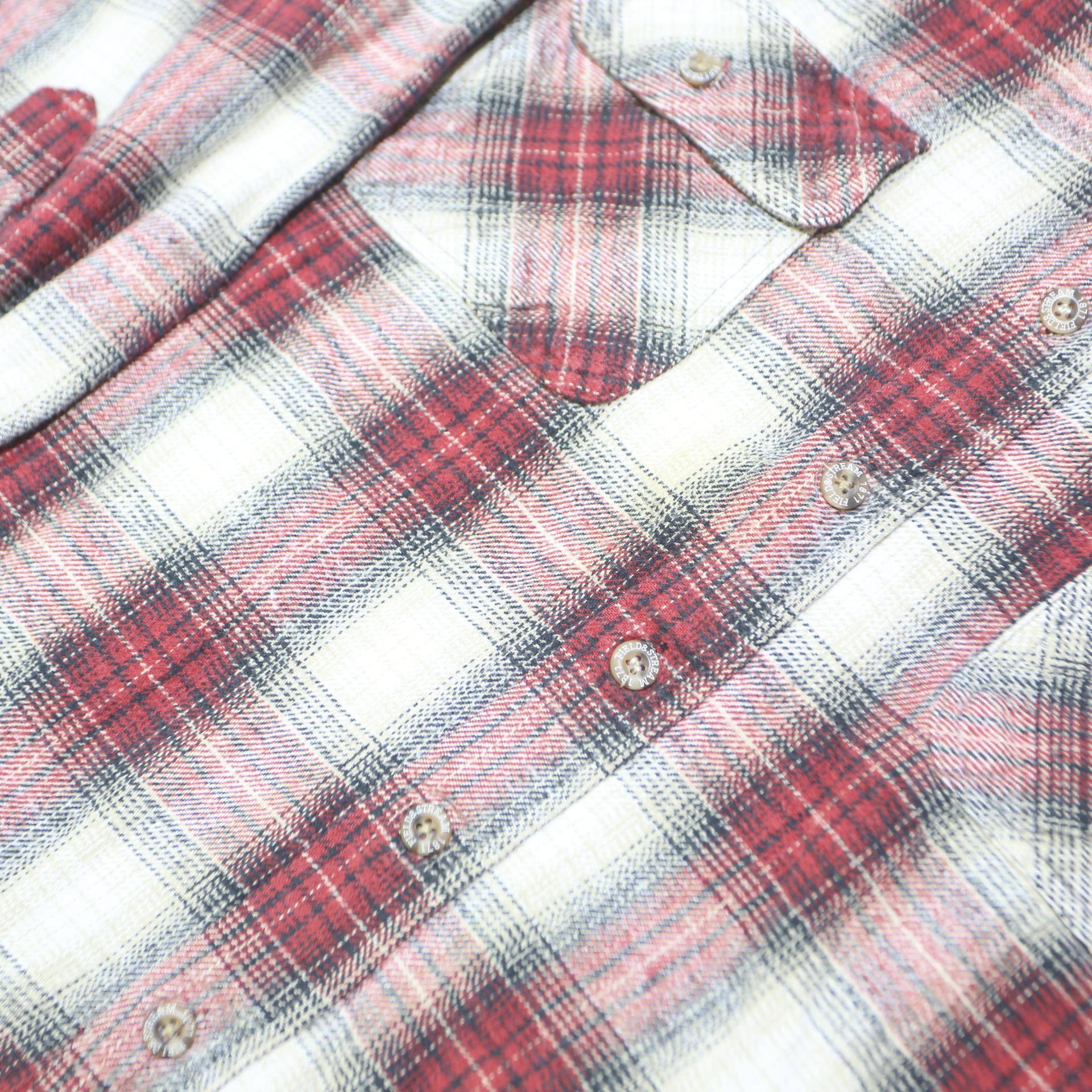 FIELD & STREAM Mens Red & White Check Cotton Shirt M Long Sleeve Button Pockets