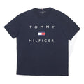 TOMMY HILFIGER Mens Navy Blue Logo Graphic T-Shirt XL Short Sleeve Crew Neck
