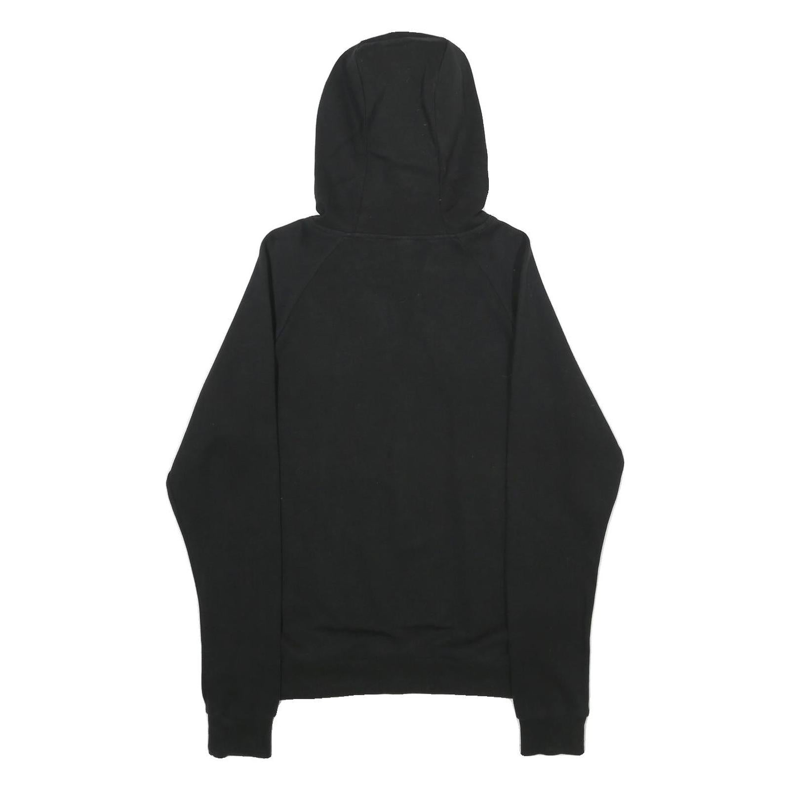 ELLESSE Womens Black Pullover Hoodie UK 10 Logo Print Cotton Blend