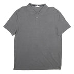 CALVIN KLEIN Mens Grey Short Sleeve Plain Polo Shirt XL Cotton Casual