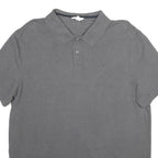 CALVIN KLEIN Mens Grey Short Sleeve Plain Polo Shirt XL Cotton Casual