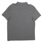CALVIN KLEIN Mens Grey Short Sleeve Plain Polo Shirt XL Cotton Casual