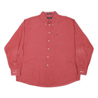 NAUTICA Mens Red Cotton Blend Shirt L Button-Down Collar Long Sleeve Casual