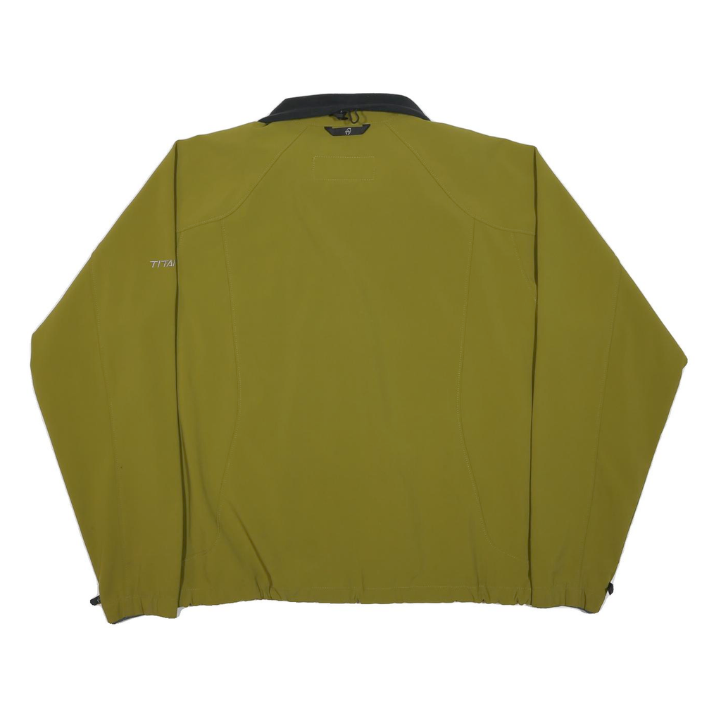 COLUMBIA Mens Green & Black UBS Team Titanium Softshell Jacket XL Nylon Zip