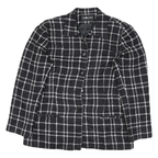 SAG HARBOR Womens Black & White Jacket M Polyester Blend Check Button Closure