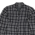 SAG HARBOR Womens Black & White Jacket M Polyester Blend Check Button Closure