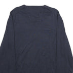 NAUTICA Mens Navy Blue Plain Cotton V-Neck Basic Knit Jumper XL Casual Wear