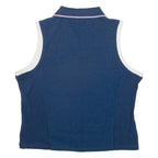 ELLESSE Womens Polo Shirt Blue Sleeveless M