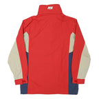 WS PSORT Mens Red & Cream Navy Colourblock Jacket S Polyester Blend Zip