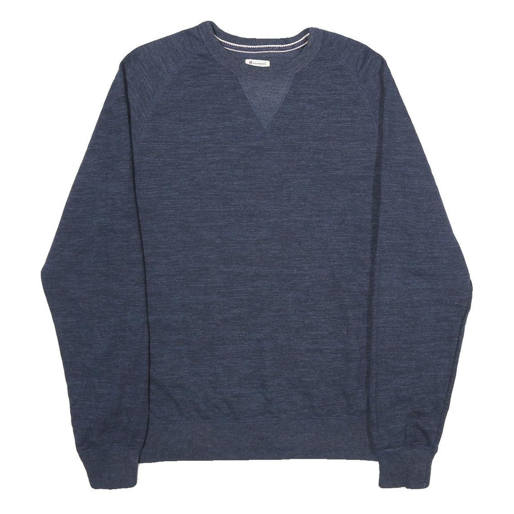 CHAMPION Mens Blue Cotton Blend Crew Neck L Sweatshirt Casual Pullover
