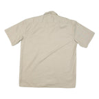 DICKIES Mens Beige Cotton Blend Work Shirt L Button Pocket Short Sleeve