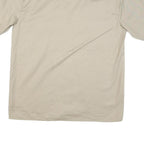 DICKIES Mens Beige Cotton Blend Work Shirt L Button Pocket Short Sleeve