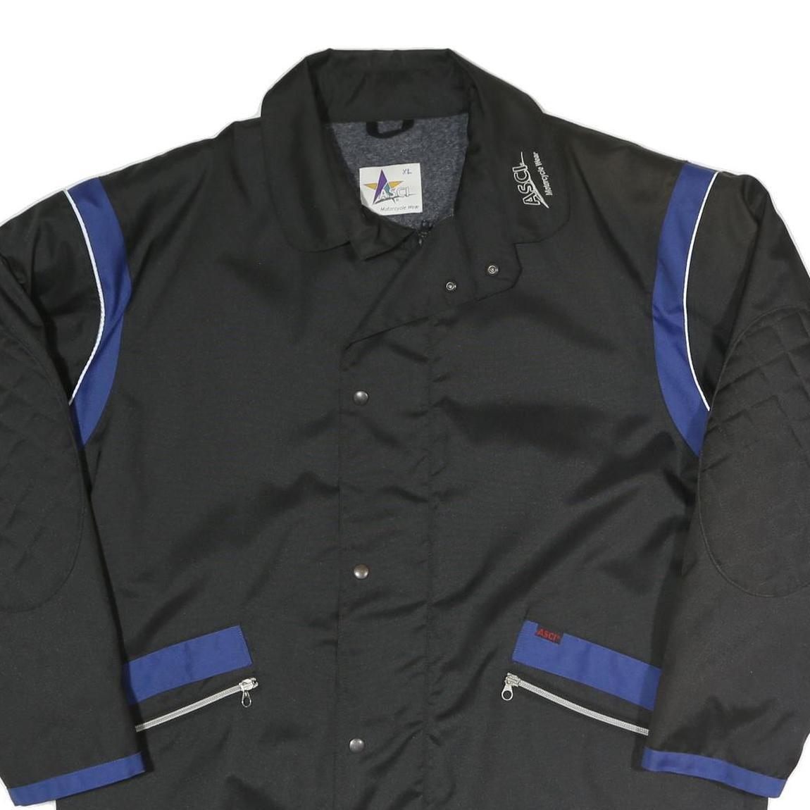 ASCL Mens Black & Blue Zip Jacket XL Polyester Blend Outdoor Casual