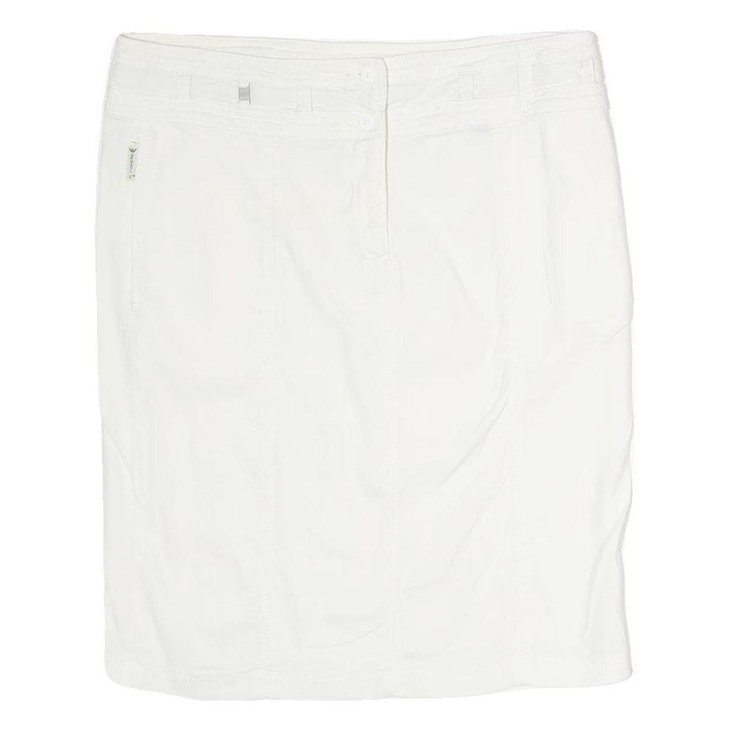ARMANI JEANS Womens White Mini Cotton Plain Skirt M Classic Casual Summer