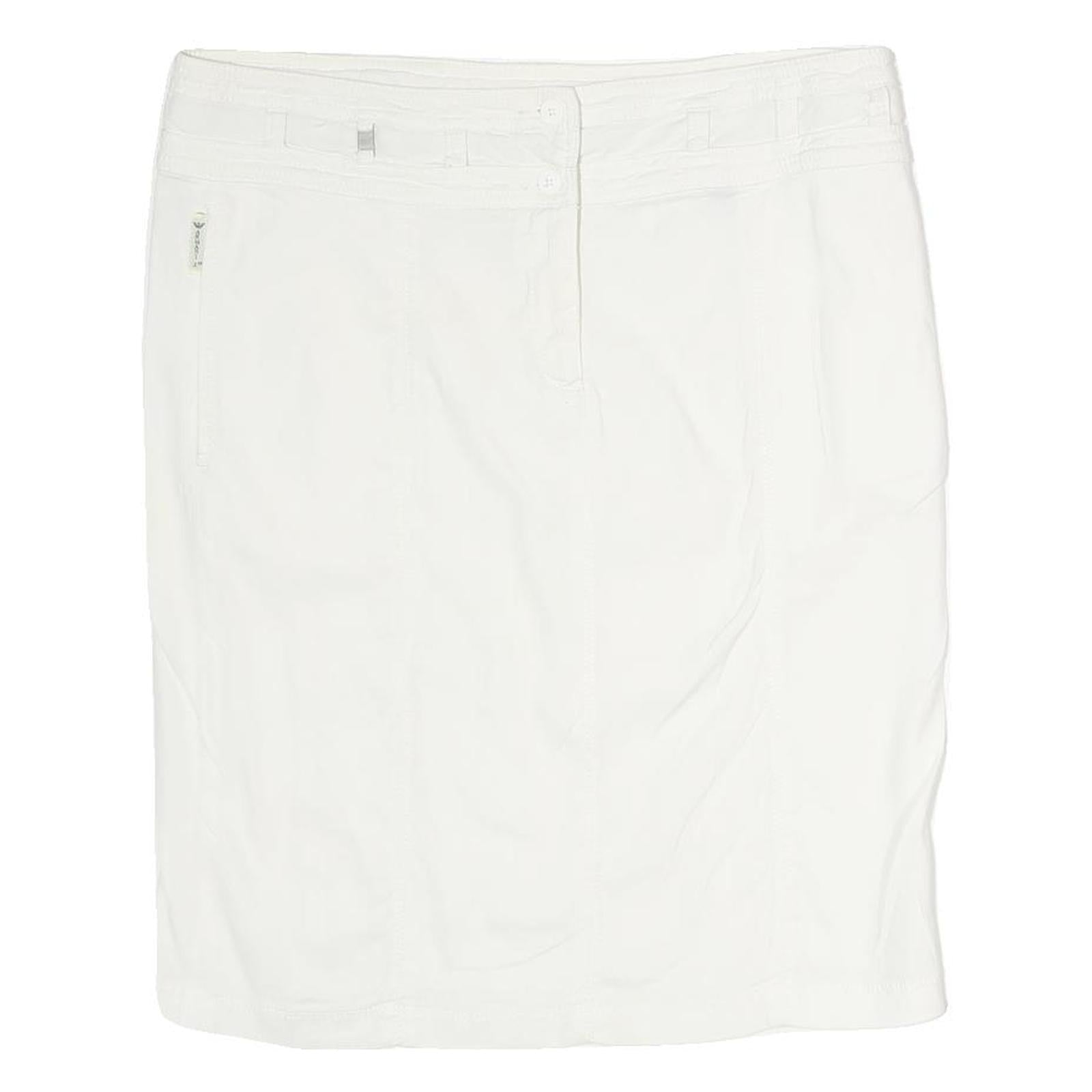 ARMANI JEANS Womens White Mini Cotton Plain Skirt M Classic Casual Summer