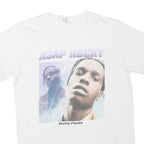 GILDAN Mens White ASAP Rocky Graphic T-Shirt M Short Sleeve Crew Neck