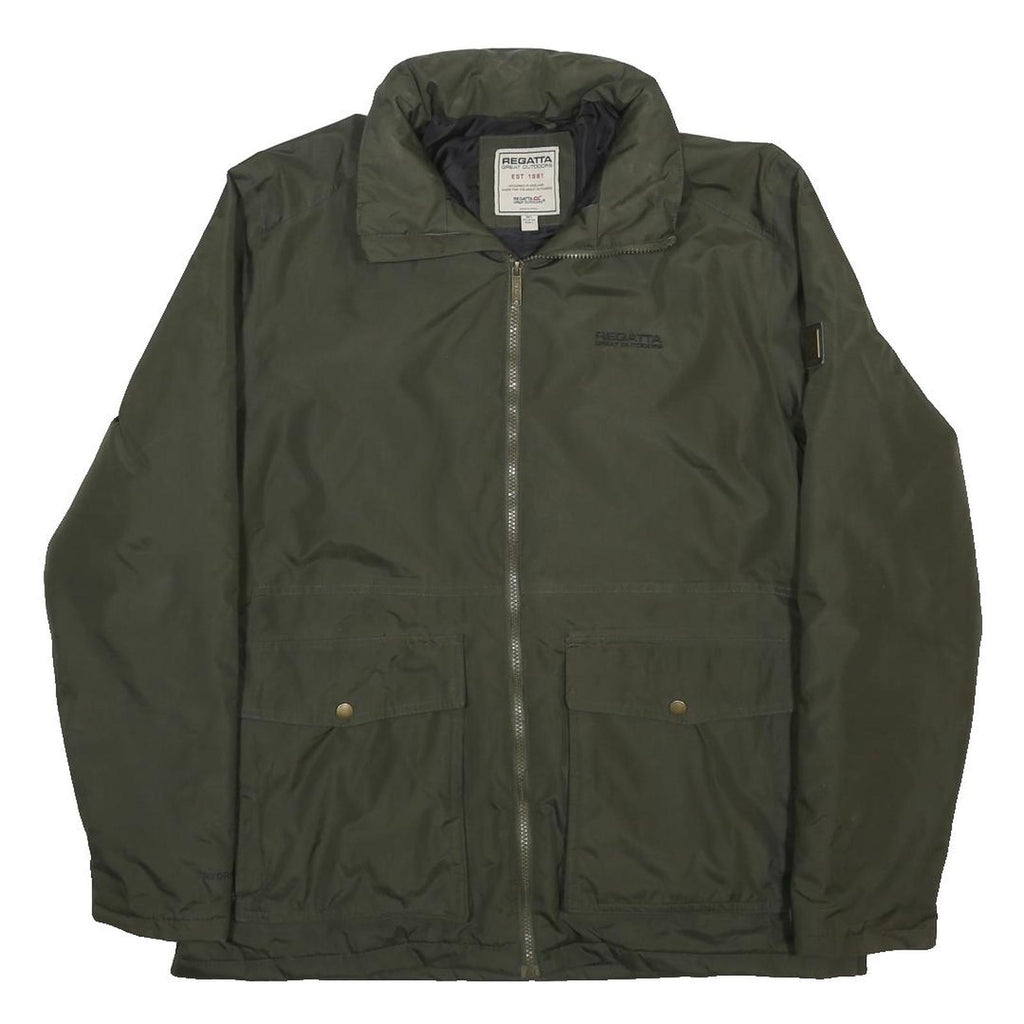 REGATTA Mens Green L Polyester Jacket Zip Up Outdoor Casual Stylish