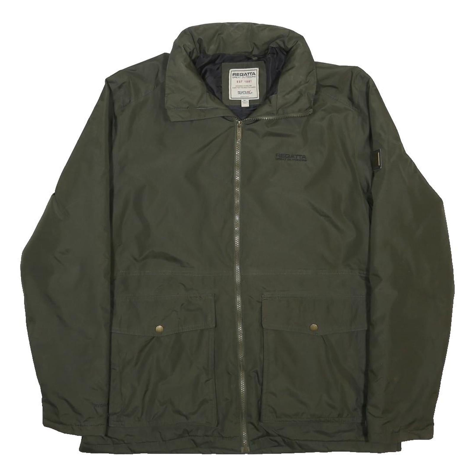 REGATTA Mens Green L Polyester Jacket Zip Up Outdoor Casual Stylish