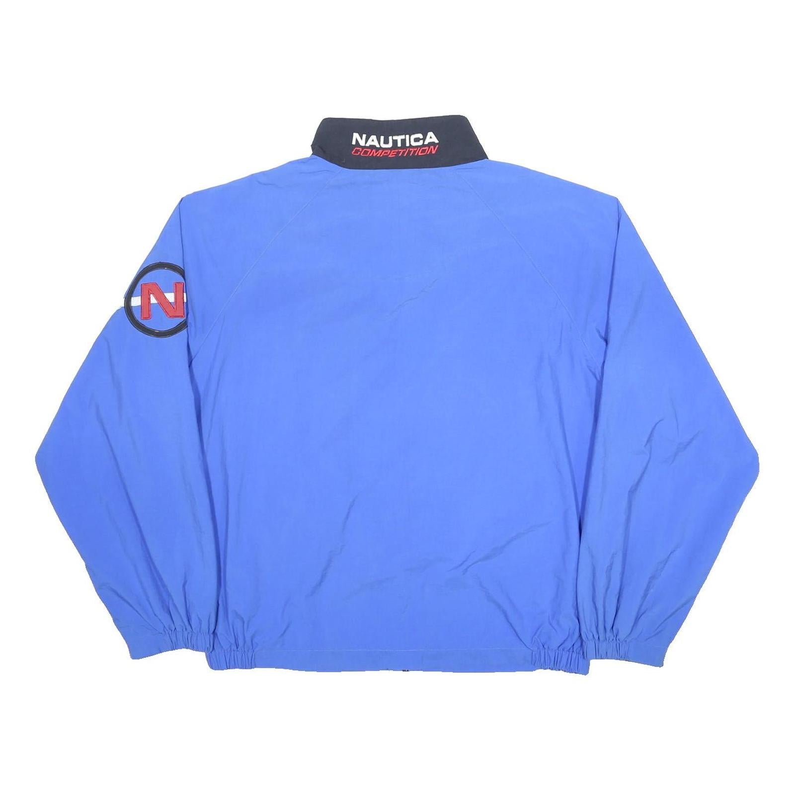 NAUTICA Mens Blue & Red Competition Zip Jacket XL Synthetic Sport Casual
