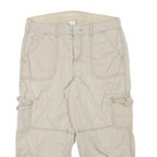 ST JOHNS BAY Womens Beige Casual Cargo Shorts L W31 Cotton Blend Utility 3/4
