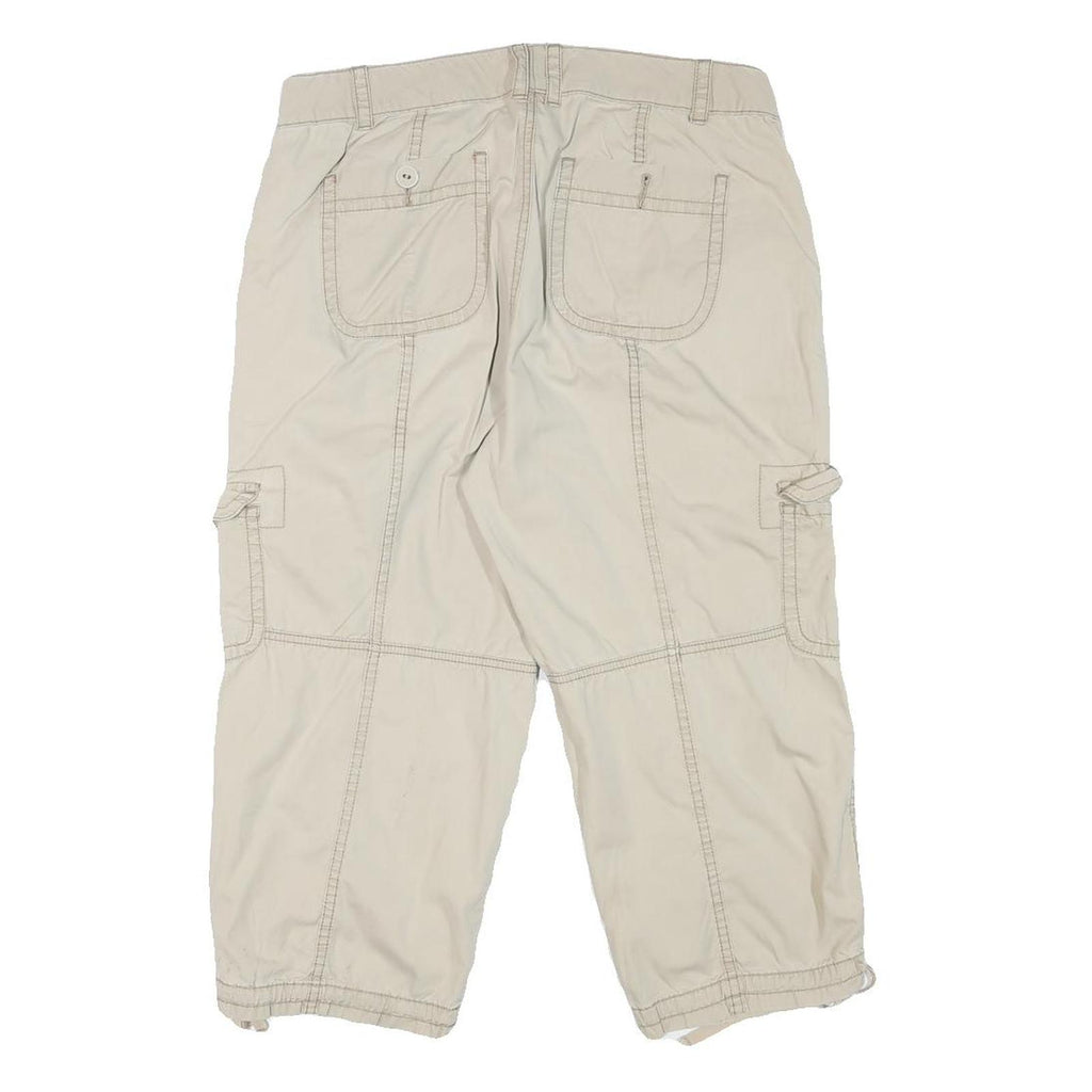 ST JOHNS BAY Womens Beige Casual Cargo Shorts L W31 Cotton Blend Utility 3/4