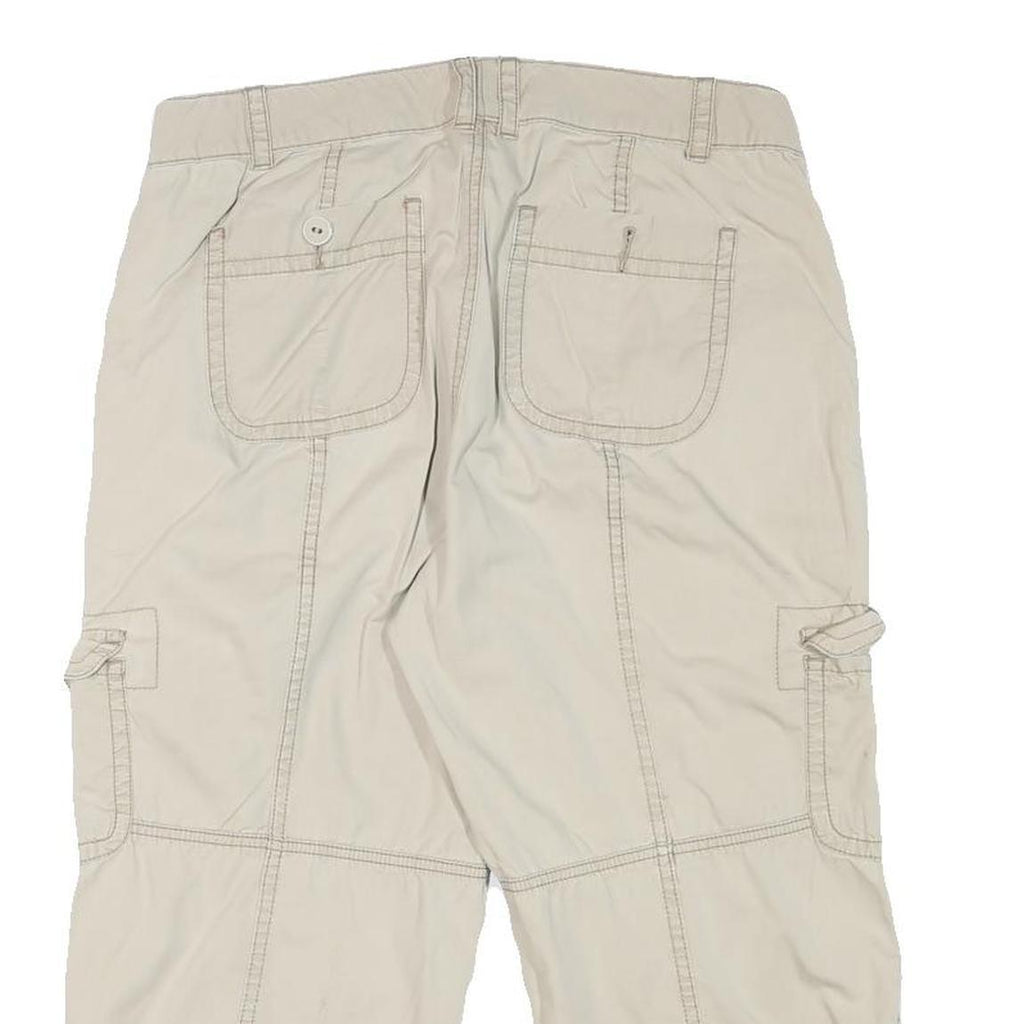 ST JOHNS BAY Womens Beige Casual Cargo Shorts L W31 Cotton Blend Utility 3/4