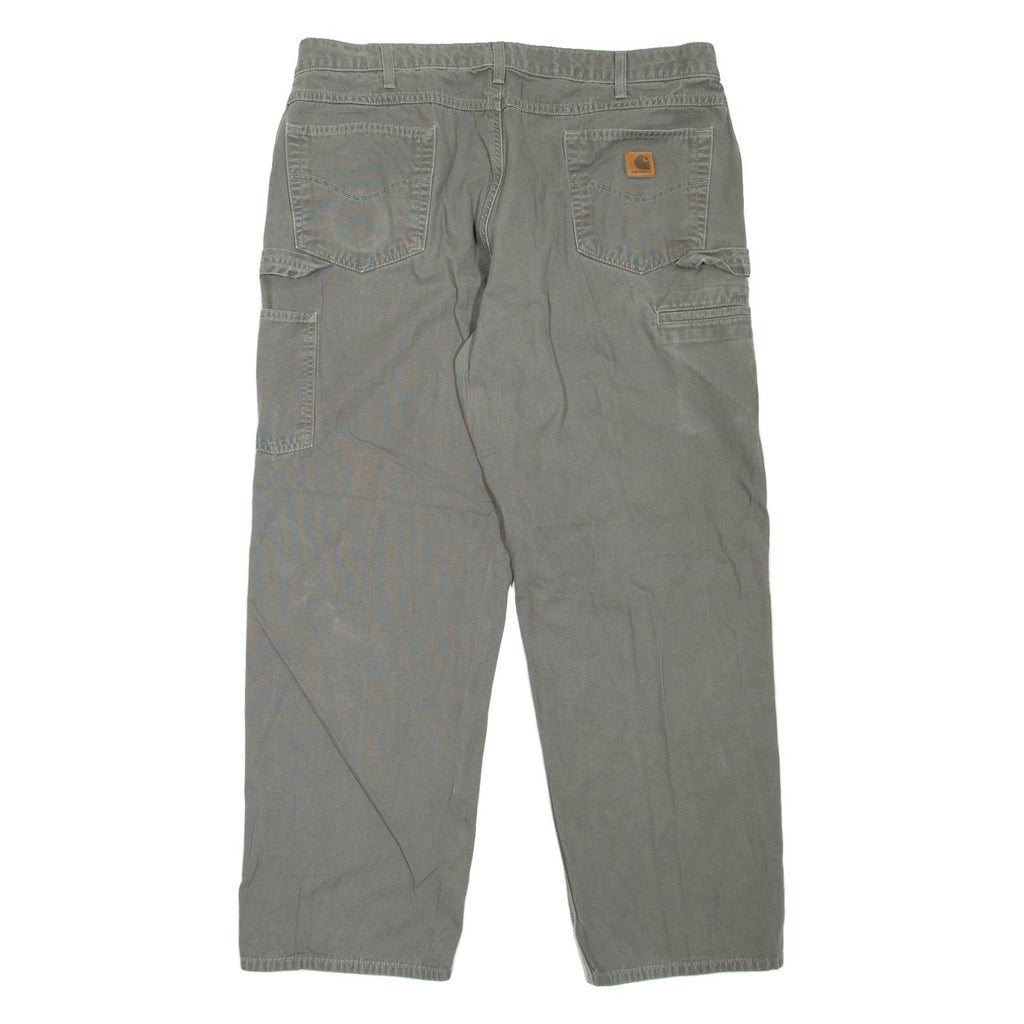 CARHARTT Carpenter Workwear Mens Jeans Green Loose Tapered W40 L32
