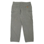 CARHARTT Carpenter Workwear Mens Jeans Green Loose Tapered W40 L32