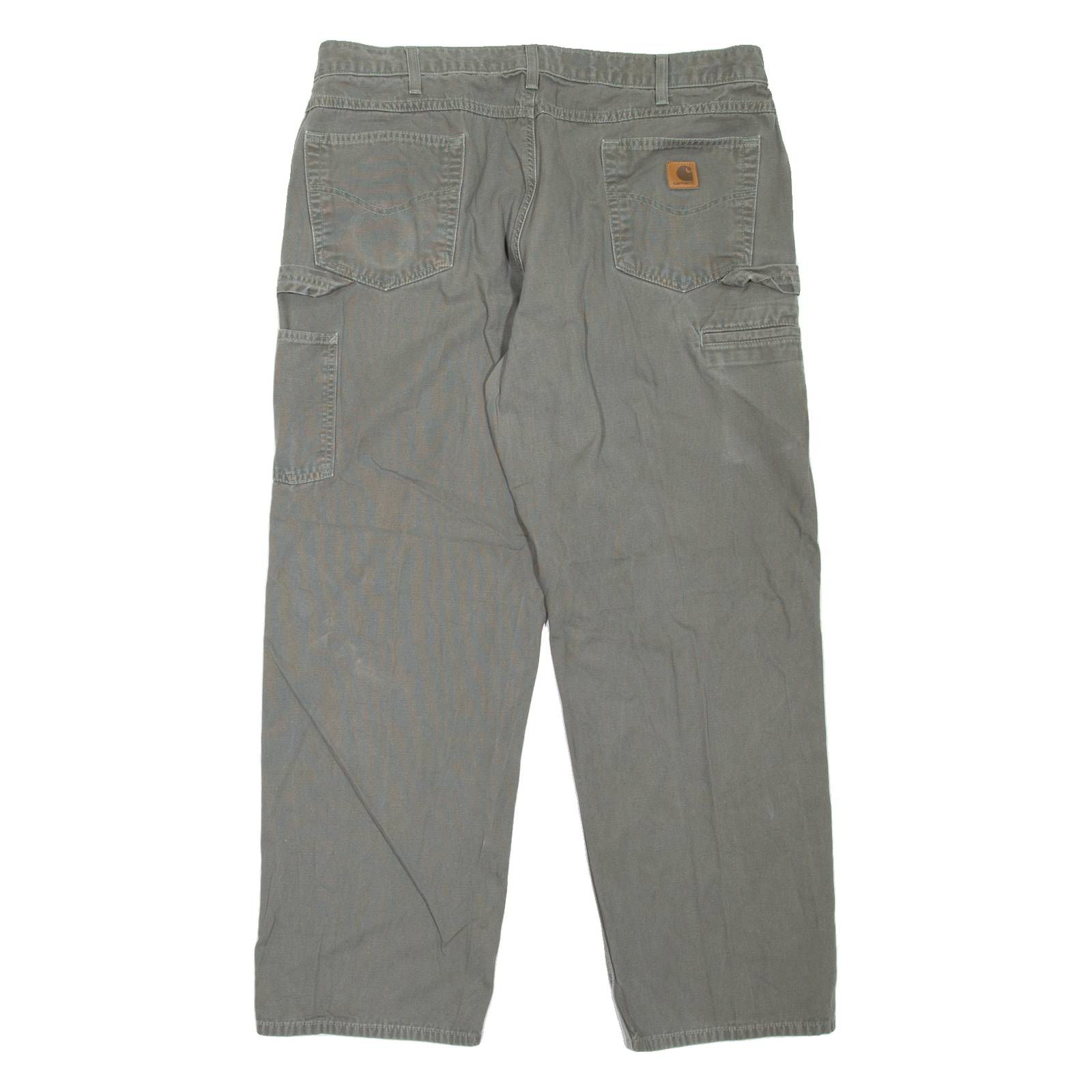 CARHARTT Carpenter Workwear Mens Jeans Green Loose Tapered W40 L32