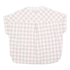 BARBOUR Womens Cream & Pink Checked Basic Top Sleeveless Round Neck UK 8 Cotton