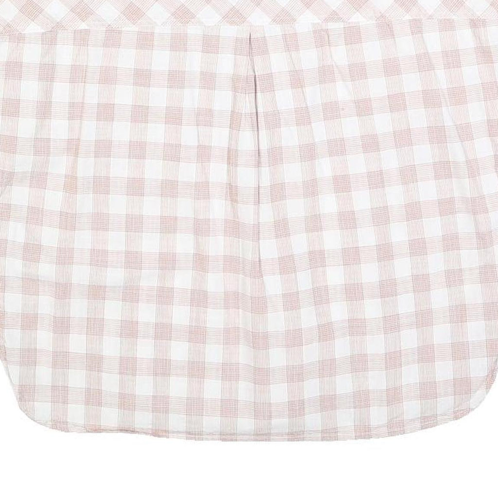 BARBOUR Womens Cream & Pink Checked Basic Top Sleeveless Round Neck UK 8 Cotton