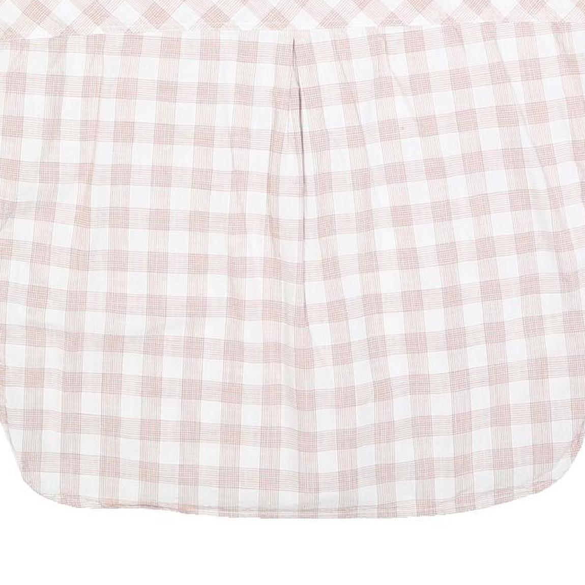 BARBOUR Womens Cream & Pink Checked Basic Top Sleeveless Round Neck UK 8 Cotton