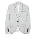 ZARA BASIC Womens White & Black Striped Blazer Jacket XS Cotton Blend Classic