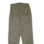 Mens Cotton Blend Regular Fit Cargo Trousers Beige W30 L31 Casual Utility Zip