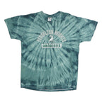 JERZEES Mens Blue Tie Dye Pendelton Heights Arabians Graphic T-Shirt XL Short