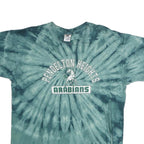 JERZEES Mens Blue Tie Dye Pendelton Heights Arabians Graphic T-Shirt XL Short