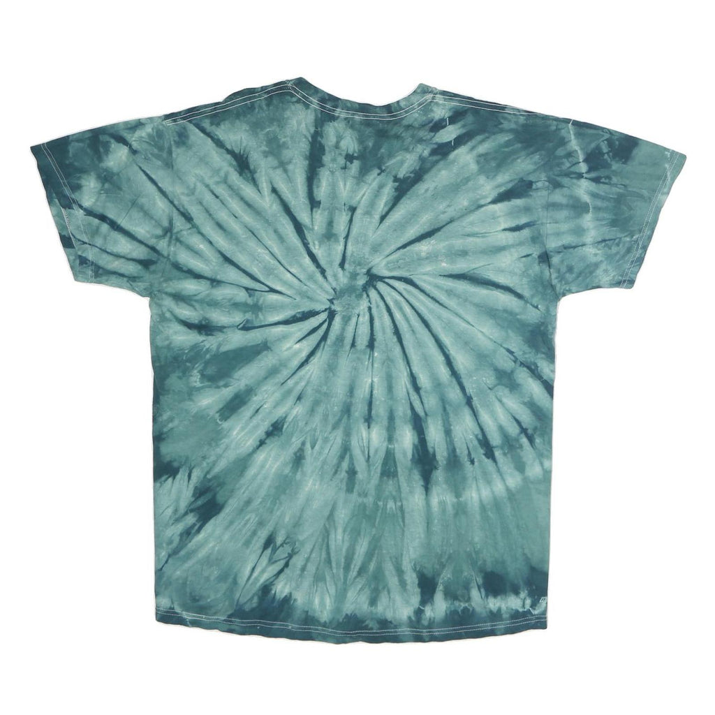 JERZEES Mens Blue Tie Dye Pendelton Heights Arabians Graphic T-Shirt XL Short