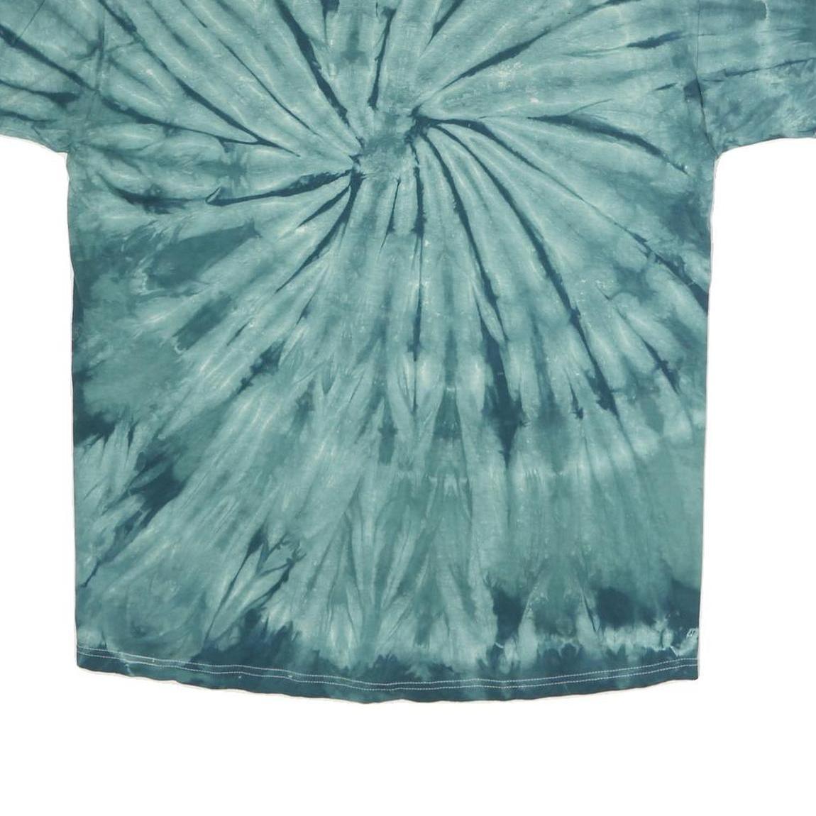 JERZEES Mens Blue Tie Dye Pendelton Heights Arabians Graphic T-Shirt XL Short